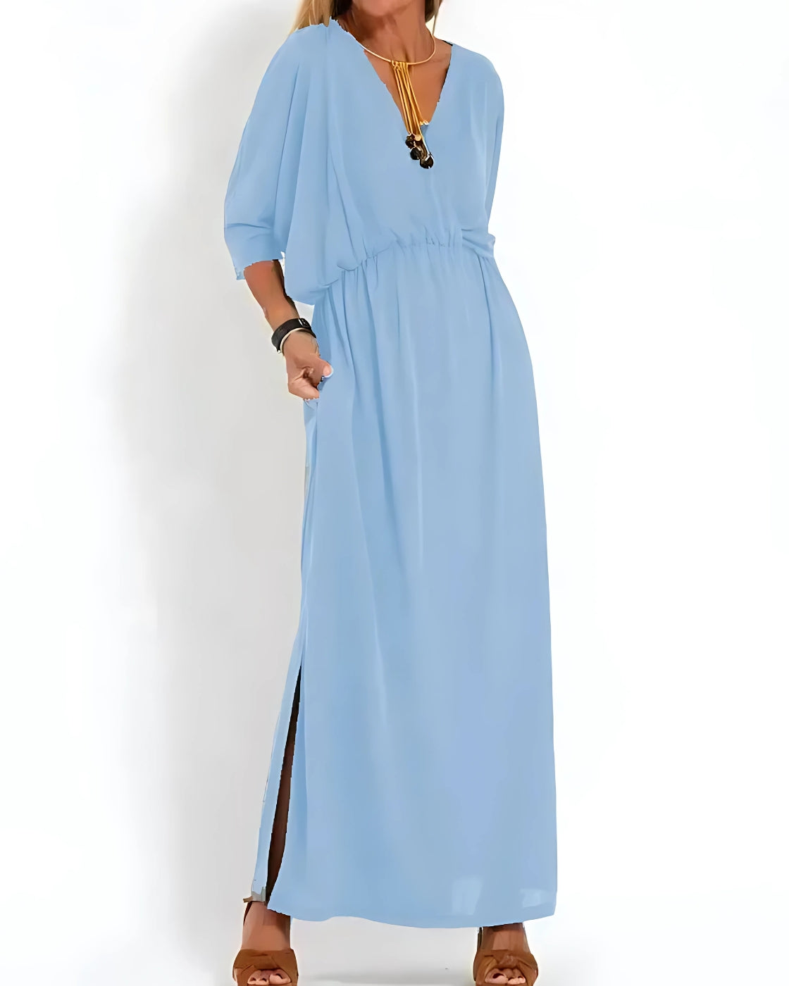 Vestido Ivy - Decote em V | Super Fresco e Solto - Vintage (Verão 2025)