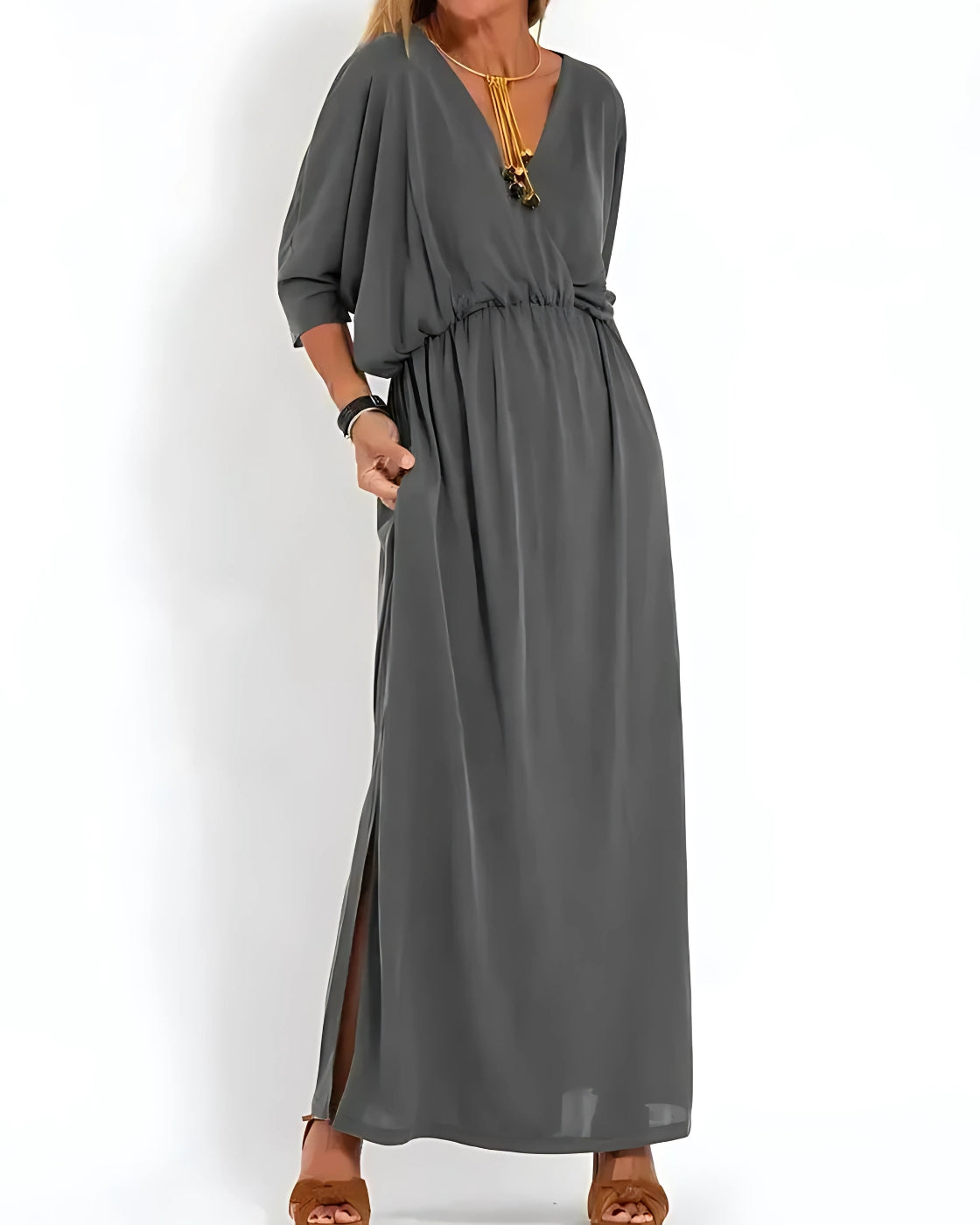 Vestido Ivy - Decote em V | Super Fresco e Solto - Vintage (Verão 2025)