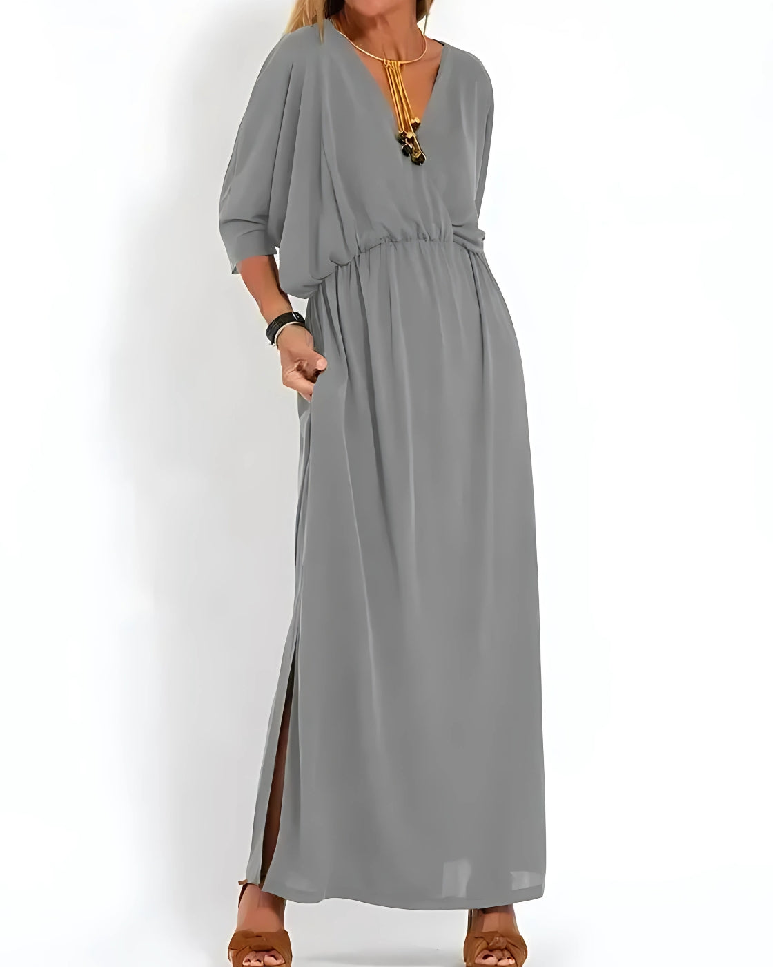 Vestido Ivy - Decote em V | Super Fresco e Solto - Vintage (Verão 2025)