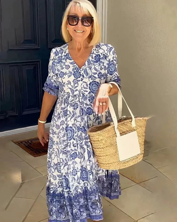 Vestido Floral Quartzo | Manga Longa (Linha Premium V)