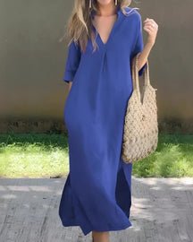 Vestido Chiara | Decote em V -Linho Premium (Queridinho das Blogueiras)