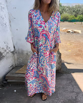 Vestido Pérola - Decote em V | Super Leve e Solto - Vintage (Verão 2025)