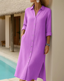 Vestido Casual Luz | Linho Puro - (Estilo Europeu)