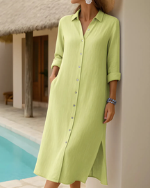 Vestido Casual Luz | Linho Puro - (Estilo Europeu)