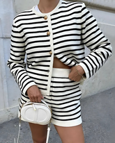 Conjunto Cardigan Amélie | Shorts de Tricô Amélie (Estio Francês)