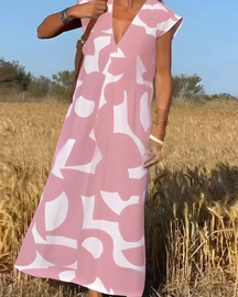 Vestido Portinho | Decote em V - Fresco e Soltinho (Estilo Europeu)