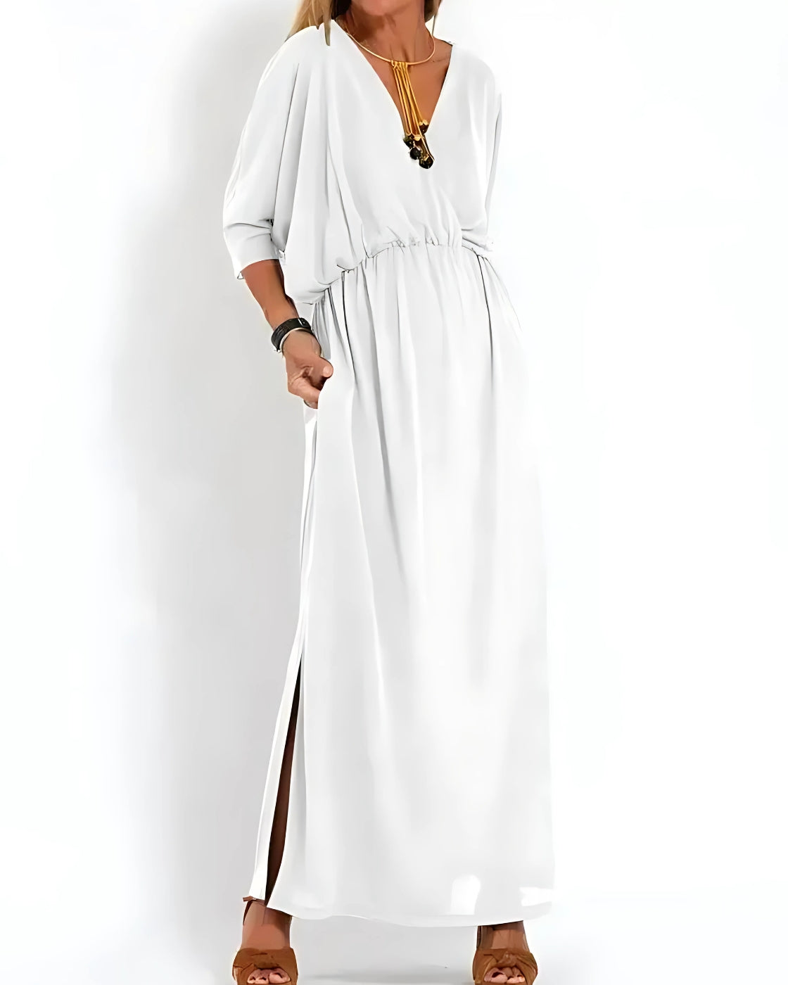 Vestido Ivy - Decote em V | Super Fresco e Solto - Vintage (Verão 2025)