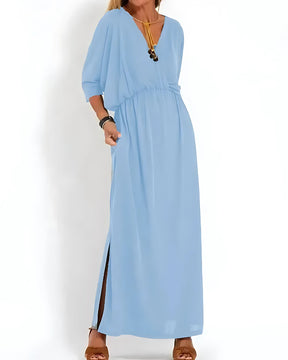 Vestido Ivy - Decote em V | Super Fresco e Solto - Vintage (Verão 2025)